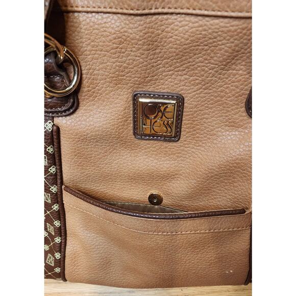JOSE HESS The Danbury Mint Large Handbag Purse Caramel Tote Bag w/Shoulder Strap - Picture 16 of 16